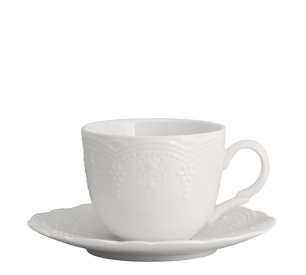 Online Designer Dining Room Valentina Porcelain Espresso Cup & Saucer, Set of 6 - White