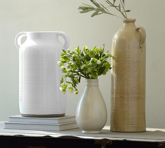 Rosera Ivory Tonal Vase Collection | Pottery Barn