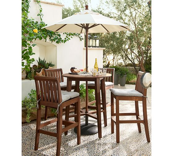 Tufted Outdoor Dining Chair Cushion - Solid | Pottery Barn