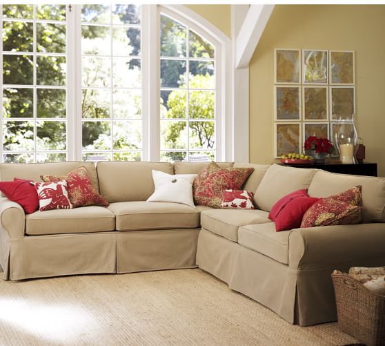Sale PB Basic Slipcovered 2 Piece L Shaped Sectional 