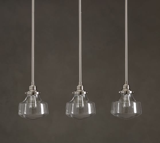 PB Classic Schoolhouse Glass 3-Light Pendant | Pottery Barn