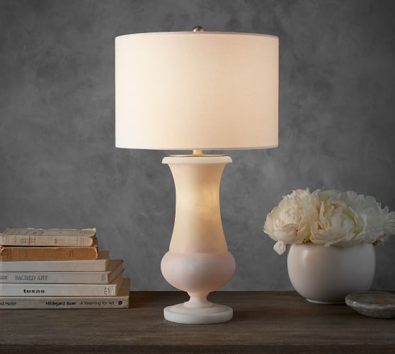 Riley Glowing Alabaster Table Lamp | Pottery Barn