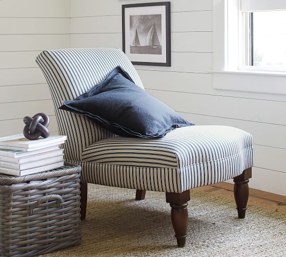 Leigh Upholstered Slipper Chair | Pottery Barn