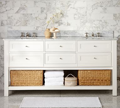 Classic Double Sink Console White M 