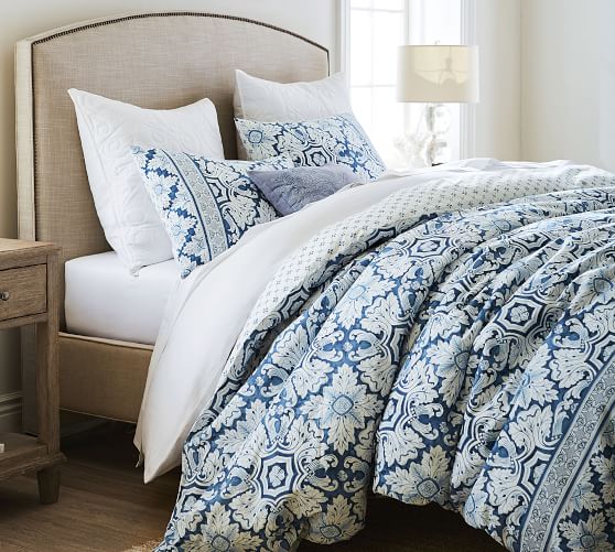 Marcel Tile Organic Reversible Duvet Cover & Sham | Pottery Barn