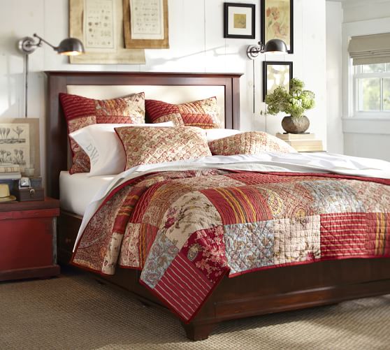 Georgia Patchwork Quilt & Sham - Red | Pottery Barn