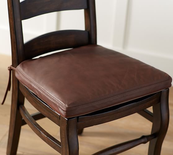 PB Classic Leather Dining Chair Cushion | Pottery Barn