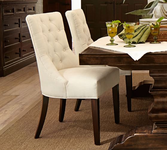 Hayes Tufted Upholstered Dining Chair | Pottery Barn