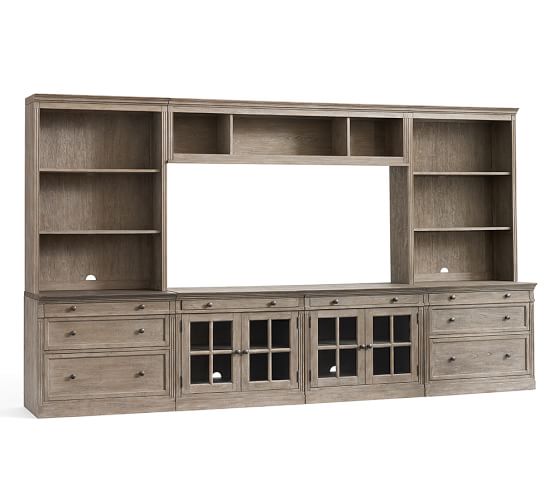 Livingston Large Entertainment Center with Drawers Pottery Barn