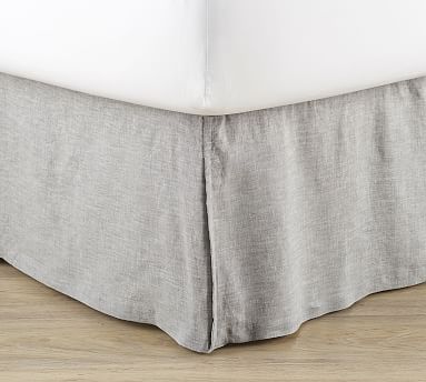 Basic Belgian Linen Bed Skirt - Flagstone | Pottery Barn