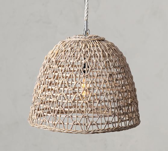 Open Weave Rattan Dome Pendant | Pottery Barn