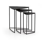 wood and metal nesting tables