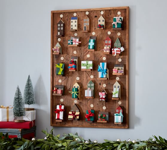 Wooden Houses Wall Advent Calendar Pottery Barn