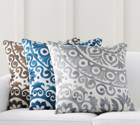 Oversized Suzani Print Silk Decorative Pillow Cover Pottery Barn