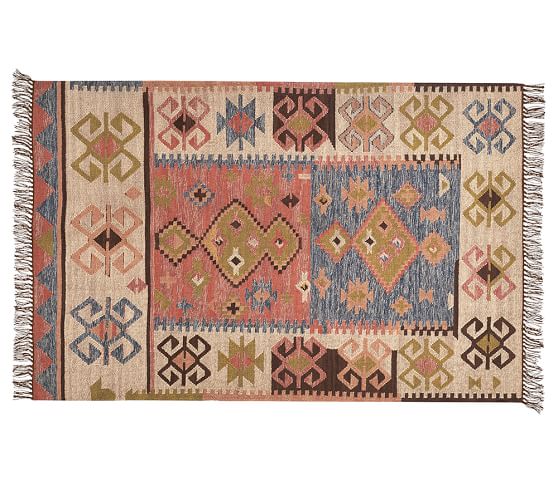 Galway Kilim Recycled Yarn Indoor Outdoor Rug Pottery Barn