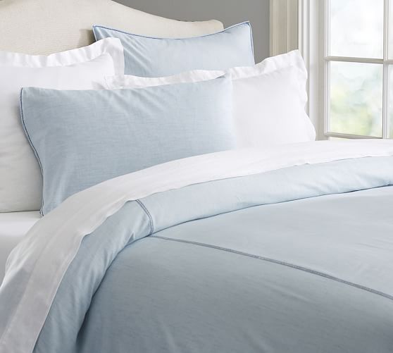 Chambray Duvet Cover Shams Pottery Barn