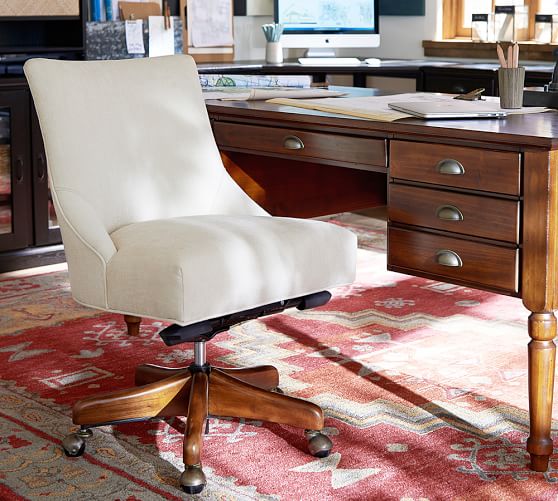 Hayes Non Tufted Swivel Desk Chair Pottery Barn