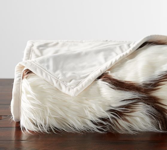 Faux Fur Moroccan Throw Blanket Pottery Barn