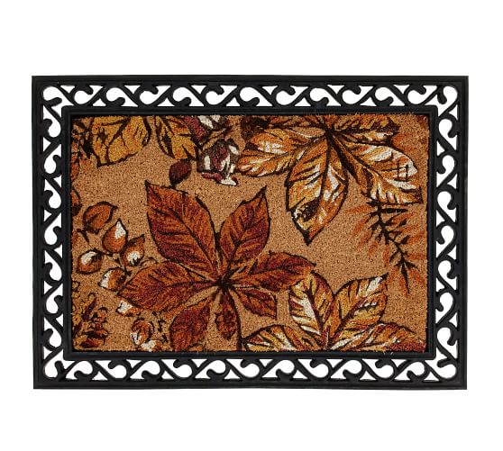 Fall Leaves Rubber Doormat Pottery Barn