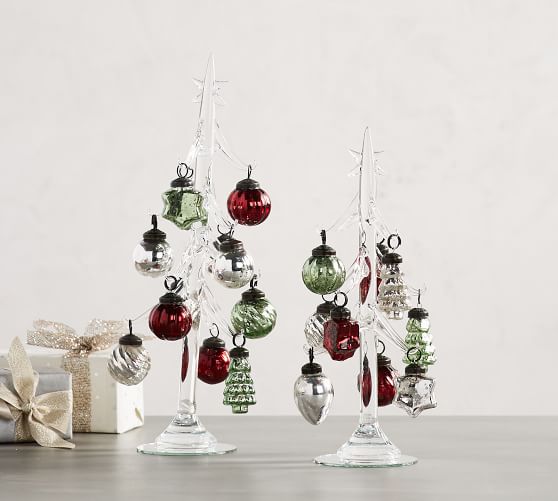 Mini Mercury Glass Ornaments Set Of 24 Pottery Barn