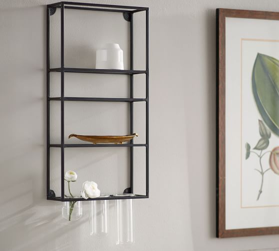 Wall Shelf Unit With Multi Glass Rack Pottery Barn