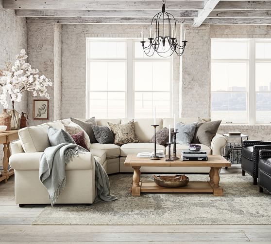 Pearce Upholstered 3-Piece L-Shaped Sectional with Wedge | Pottery Barn