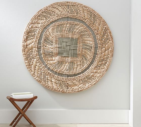 Round Woven Disc Wall Art Wall Decor Pottery Barn