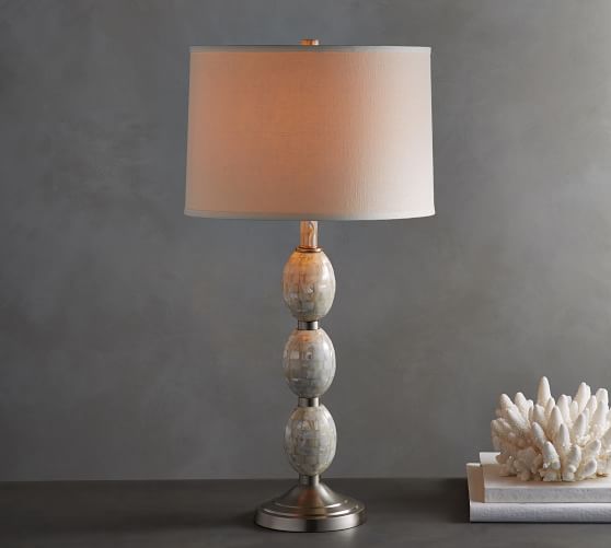 Jolie Mother Of Pearl Stacked Ball Table Lamp Pottery Barn