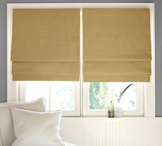 Dupioni Silk Cordless Roman Shade Pottery Barn