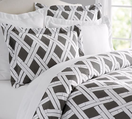 Cera Trellis Print Patterned Duvet Cover Sham Pottery Barn