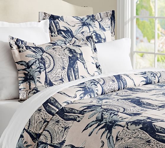 Ari Elephant Patterned Duvet Cover Sham Pottery Barn