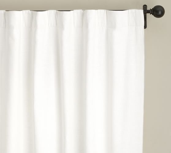 Emery Linen Poletop Drape 50 X 108 White Pottery Barn