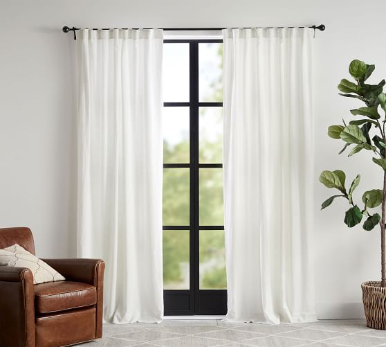 96 00 75 100 Classic Belgian Linen Curtains Pottery Barn