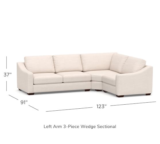 Big Sur Slope Arm Upholstered 3-Piece Wedge Sectional Sofa | Pottery Barn