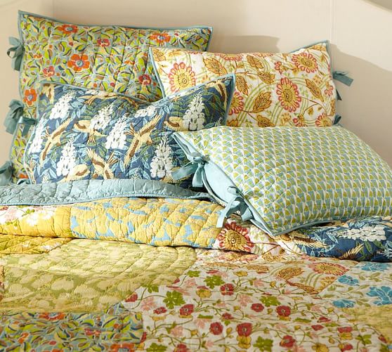 Scalloped Organic Patchwork Quilt Shams Pottery Barn